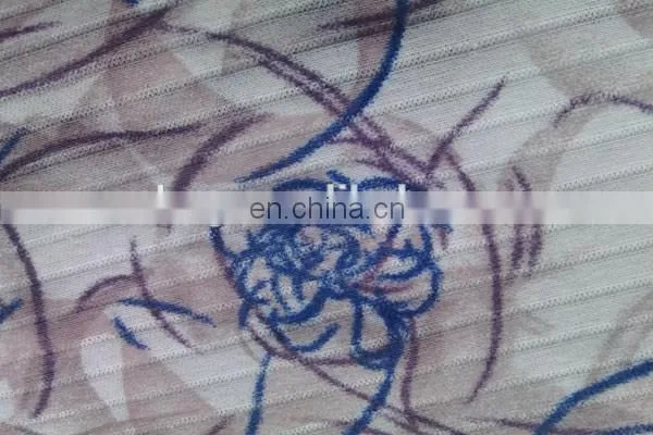 Shaoxing Winfar Drop Needle Interlock Polyester Cotton Flower Pigment Custom Printed Fabric photo-2