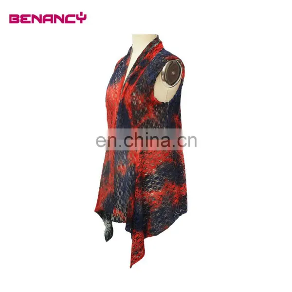2017 Multi-color Mesh Print No-close Cardigan for Women photo-2