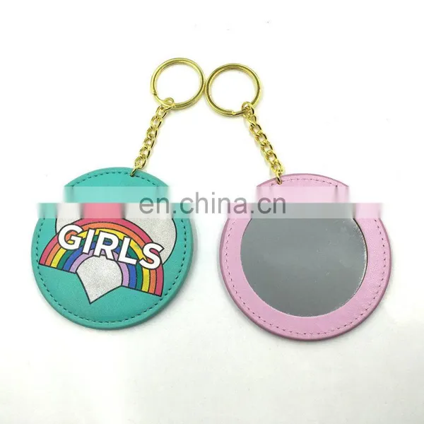 High Quality Metal Keychain With Round PU Pocket Mirror photo-4