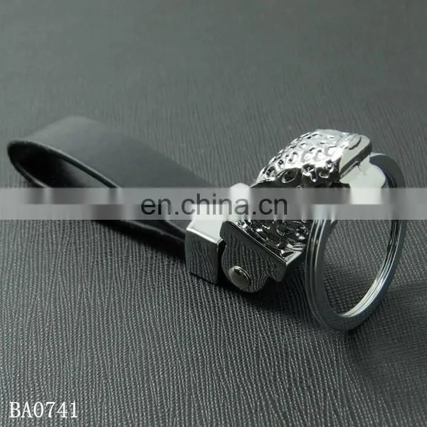 High Quality Leopard Head Shaped Personalized Metal Leather Key Chains photo-5