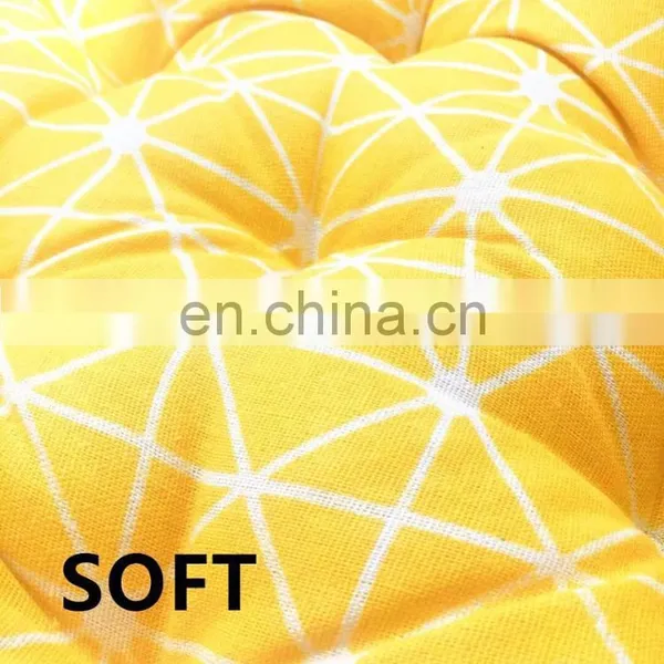Round Floor Pillow Japanese Tufted Futon Chair Pad Tatami Floor Cushion Yellow Cushion photo-5