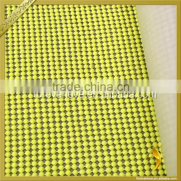 Yellow Rhinestone Hotfix Diamante Mesh Trimming Adhesive Crystal Net Mesh FRM-171 photo-3