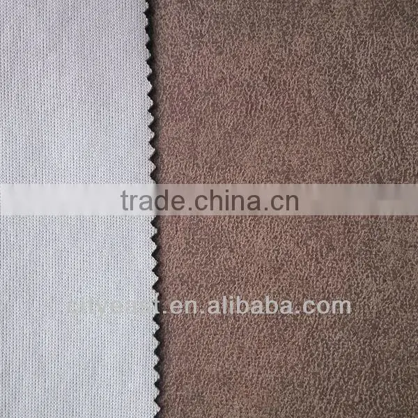 Bronzed Suede Fabric Bonded With Polar Fleece With One Side Fabric For Sofa photo-3