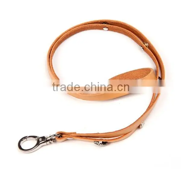 Cheap pu Brown Key Holders Strap Hang Around Neck Custom Leather Key Chain photo-3