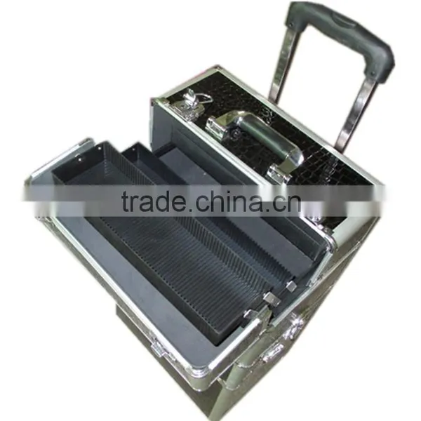 professional cosmetic trolley cases for hard train case with nail beauty