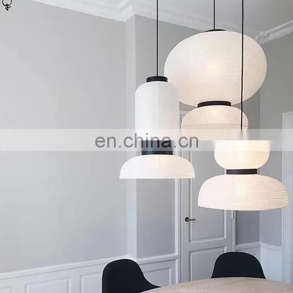 Vintage Art Stain Large Chandelier Lighting Shade LED White Paper Pendant Lamp photo-4
