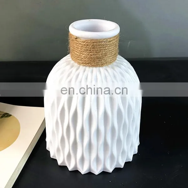 Modern Flower Vase Imitation Ceramic Flower Pot Decoration Home Plastic Vase Flower Arrangement Nordic Style Home Decoration photo-4