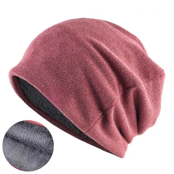 Fleece Lined Slouch Beanie Hat, Warm Thick Knit Winter Slouchy Skull Cap For Men Women Daily Outdoor Custom Logo Available photo-3