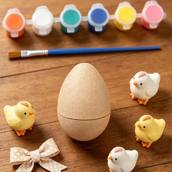 Blank Paper Mache Easter Eggs to Decorate - Unpainted Molded Pulp Easter Eggs Bulk for Kids DIY Crafts, Easter Party Decoration, Hunt Fillers