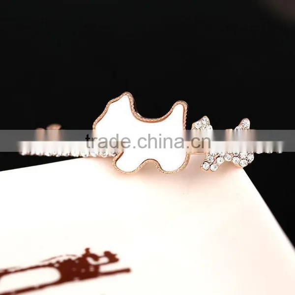 2015 New Style Bear Hairwear Golden Silver Barrettes Shining Rhinestone Zircon Lovely Hairpin Fine Jewellery photo-4