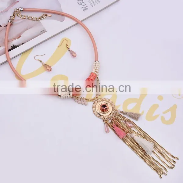 Beautiful Brazilian Summer Beach Tassel Necklace Earring Jewelry Set photo-2