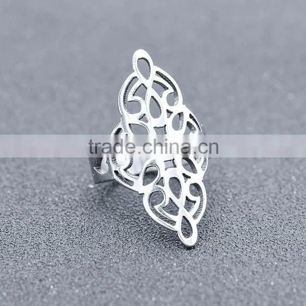 Gold/Silver Plated Stainless Steel Ring With Luxury Elegant Symmetry Geometric Patterns photo-2