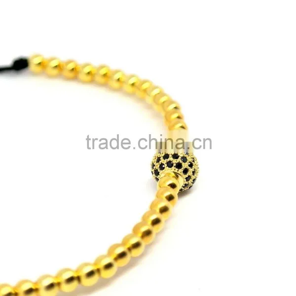 2016 Wholesale Fashion Cotton Beads Bracelet With Steel Beads Bracelet