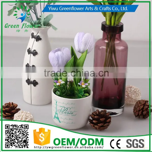 2016 Wholesale Multicolor Latex Artificial PU Flowers Tulip Bonsai Real Touch Bouquet Wedding Bridal Decor Display Flower photo-2