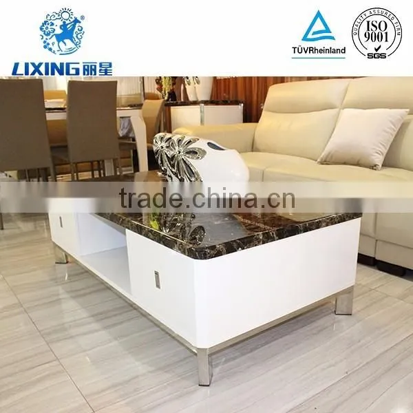 Marble Top MDF Furniture Rectangular Coffee Table