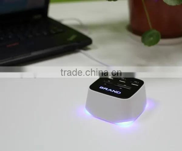 Promotional Gift Light-Up Combo USB HUB With Card Reader With LED Logo photo-4