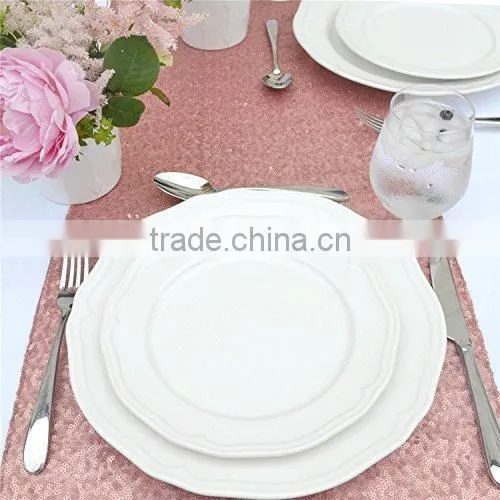 fancy wedding champagne sequin table runner