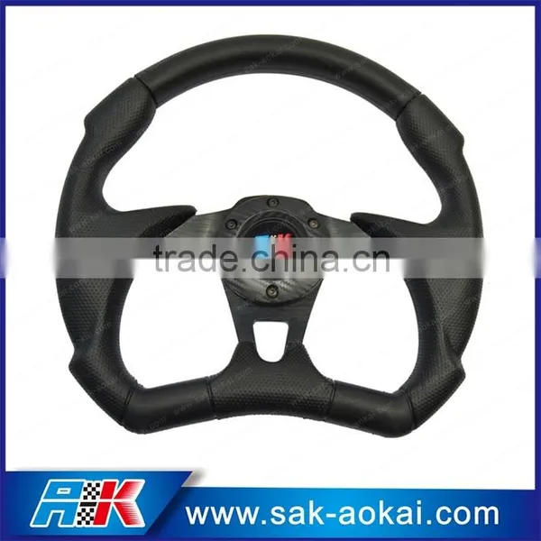 Racing Car Steering Wheel 13inch 14inch, PU Steering Wheel Flat Style photo-3