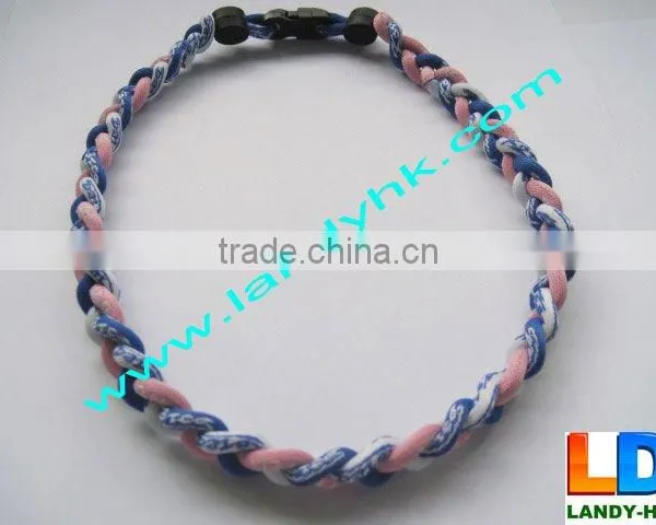 Triple Braided Silicone Titanium Pain Relief Sports Handmade Necklace photo-5