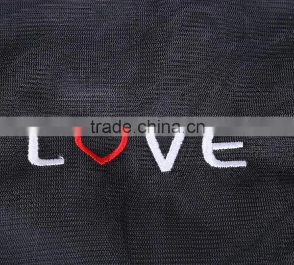 YIWU RODA 100% Polyester Mesh Square Black Embroidery Laundry Bag photo-3