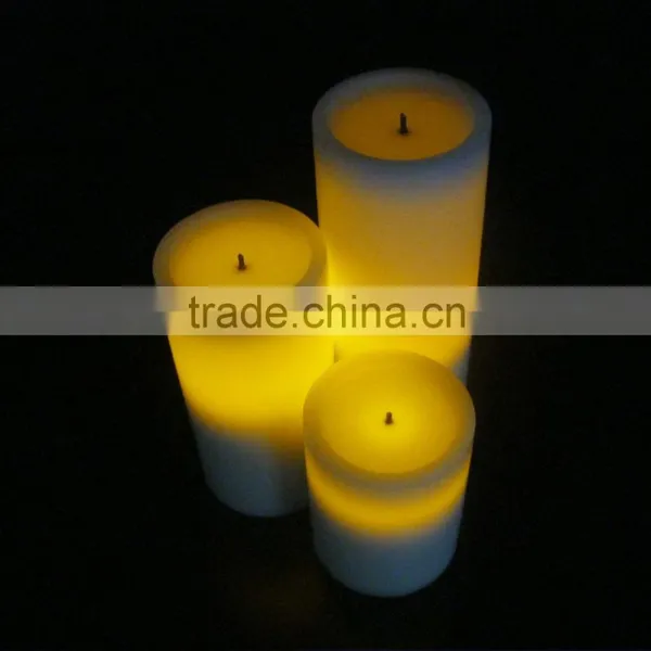 Home Interior Decorative Flat Top White Pillar Set Electric Realistic Flicker Wax Candle With Timer photo-6