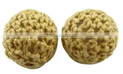 16mm Handmade Wool Wrapped Acrylic Beads Crochet Ball Beads(WA001Y-M) photo-3