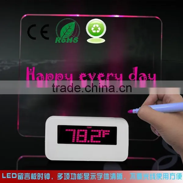 Multi Function Digital Alarm Clock With Board for Leaving a Message photo-4