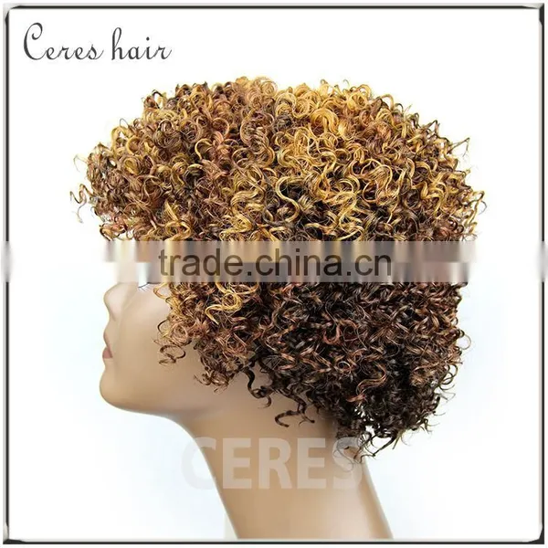 Cheap Wholesale Price High Temperature Fiber Synthetic Wig Futra Fiber Short Kinky Curl Afro Curl Wig photo-4