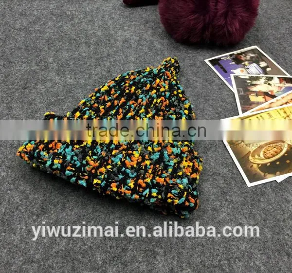South Korea Knitted Candy Color Pointed Cap Warm Thickening Couples Hat photo-3