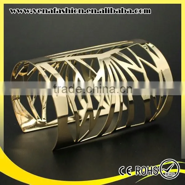 Gold Metal Cuff Bracelet Blank, Heavy Metal Bracelets photo-5