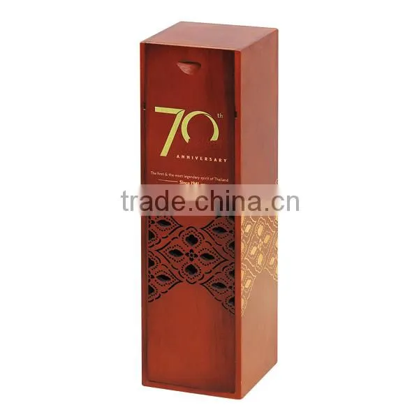 Wholesales Handmade Red Brown Beautiful 1 Bottle Wooden Wine Gift Box