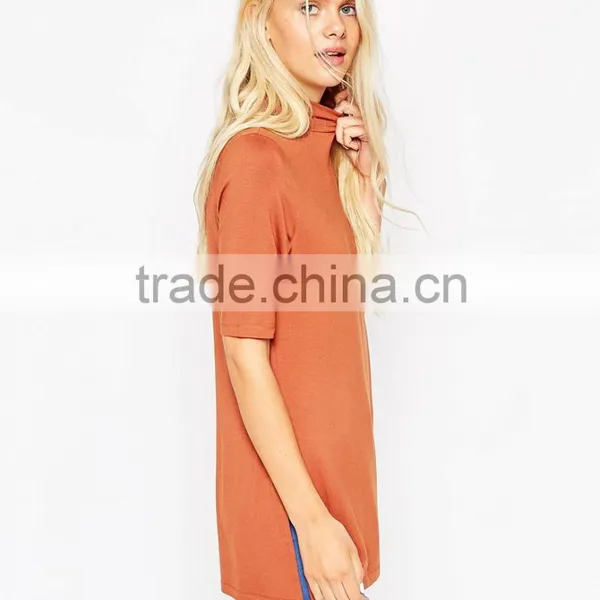 2016 New Design Short Sleeve Western Tunic Dress Women Jersey Clothes Tunic Dress photo-2