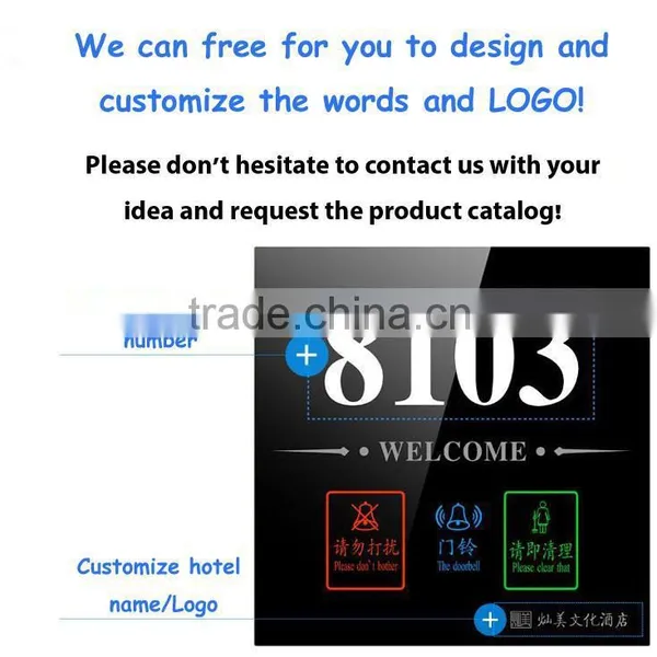 New Design OEM&ODM Fashion Electronic Hotel Room House Name Plates Glass With Great Price photo-2