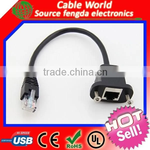 2015 NEW Cat5e RJ45 Male to Female Panel Mount Ethernet Network Cable With M3 Screw photo-6