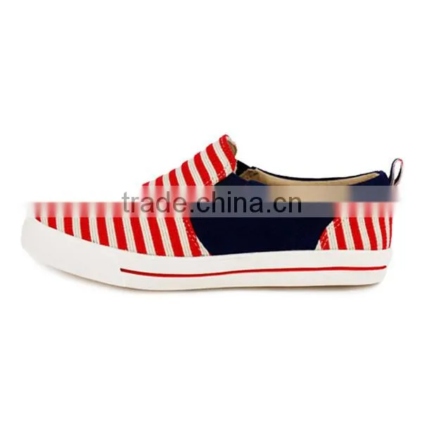 Wholesale Custom Children Stripe Classic Breathable Canvas Unisex Kids Slip-on Sneakers Shoes for Girls photo-2