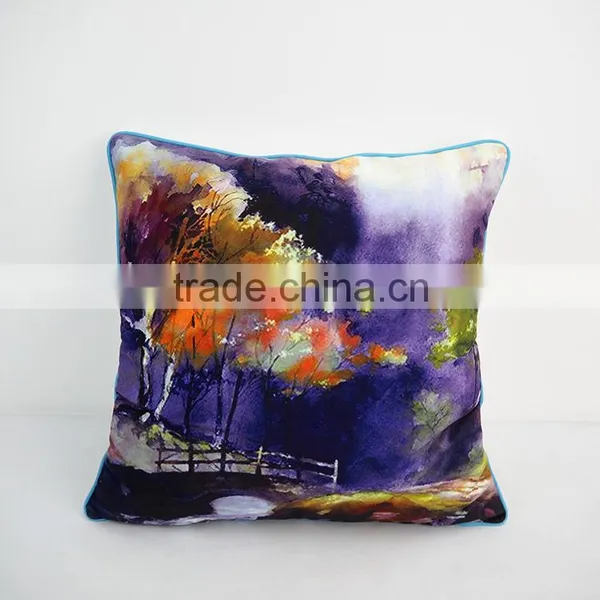 Decorative Car Sofa Bed Flower Printed Cushion Covers Comfortable Fabric Velvet Pillow Cases photo-3