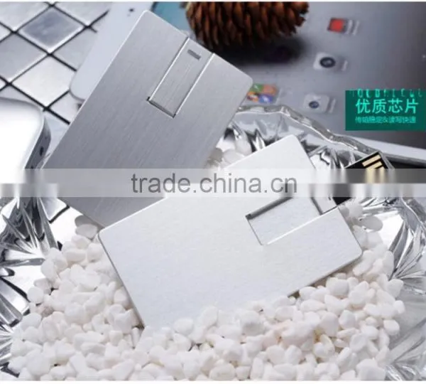 Super Slim Aluminum Material USB Flash Drive, Grade A Chips Credit Card Business USB Memory Stick Custom photo-5