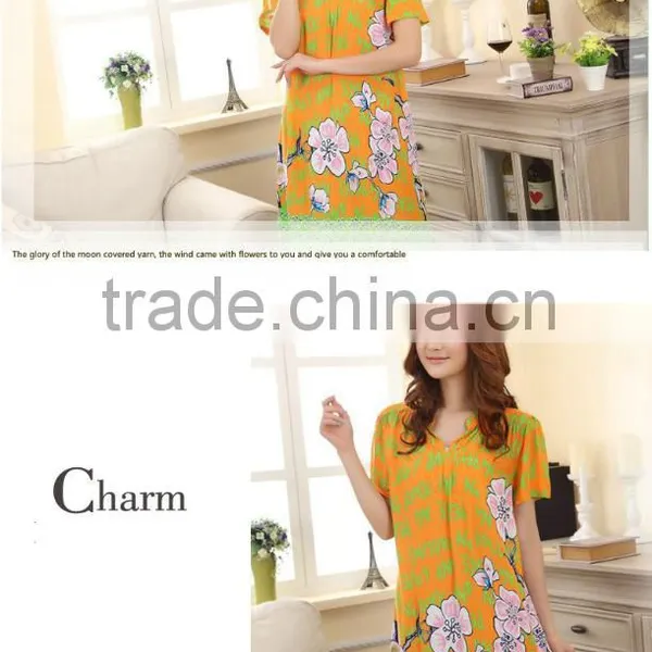 Casual and Comfortable Cotton Silk Household to Take to Bed With Short Sleeves