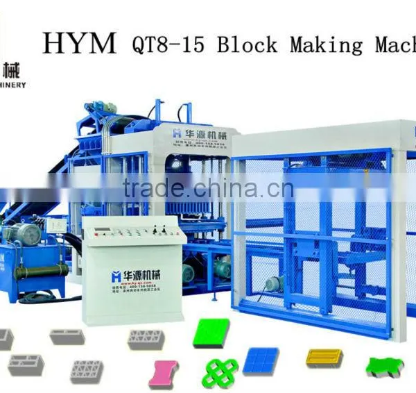 High Capacity Full Automatic Fly Ash Cement Brick Machine in India QT8-15 Fly Ash Brick Production Line