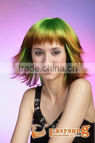 Fashion Green Color Hair Wigs, St Patrick's Day Hair Wigs. Costume Hair Wigs photo-3