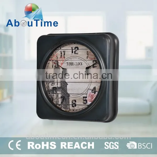 New Product Rectangular Wrought Iron Radio Controlled Wall Clock photo-3