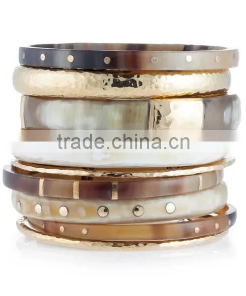 Water Buffalo/cow Jewelry Horn Bangle With Brass Fashion Jewelry Handmade in India New Design photo-6