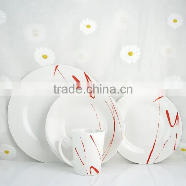 2016 Hot Selling Wholesale White Hotel Restaurant Porcelain Dinner Set Dinnerware photo-4
