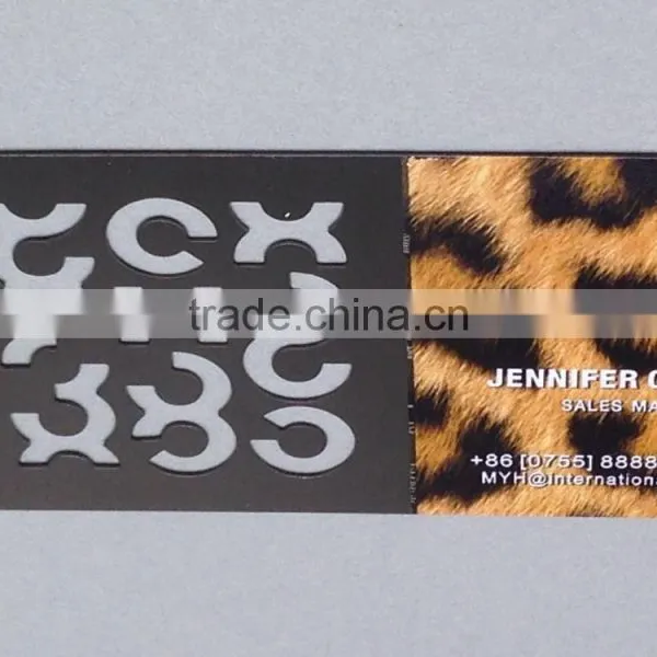 Mirror Finish Leopard Printed Cut Member Card Metal Business Card photo-2