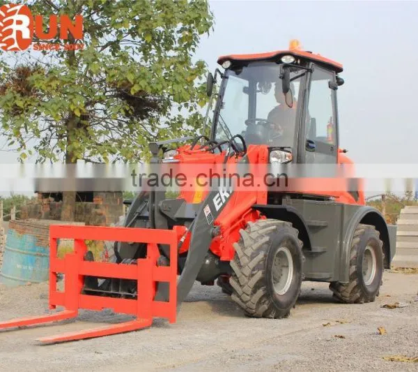 EVERUN Brand 2 Ton Small Front End Type Wheel Loader With Wooden Forks photo-2