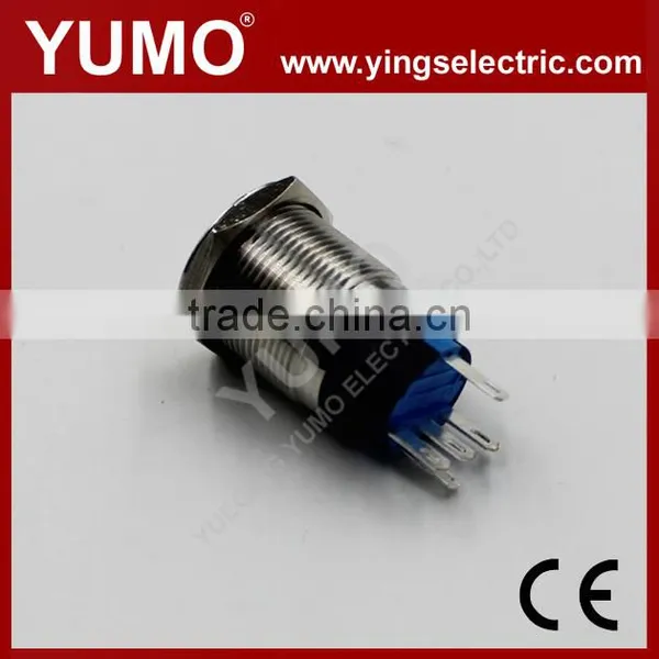 Hot Sale LA19JSF ROHS 19mm Flat Round With Dot LED IP65 Momentary or Alternate Pin Terminal 5A/250VAC no nc Push Button Switch photo-3