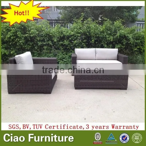 Rattan Aluminum Frame Garden Sofa Set With Cushion Outdoor Furniture photo-4