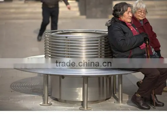 Stainless Steel Round Tree Bench photo-6