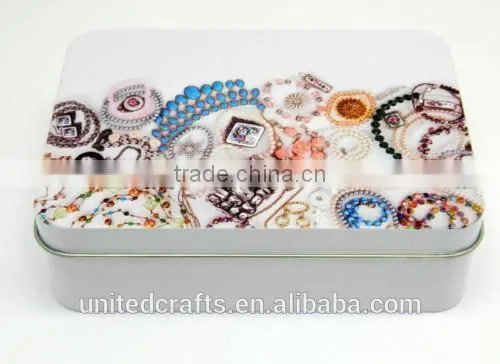 6" Vintage Style Jewelry Desing Storage Tin Box Trinket photo-2