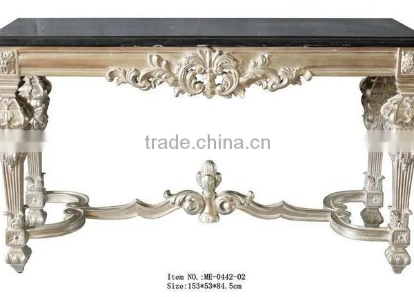 Antique Style Living Room Decorative Console Table and Mirror Set photo-2
